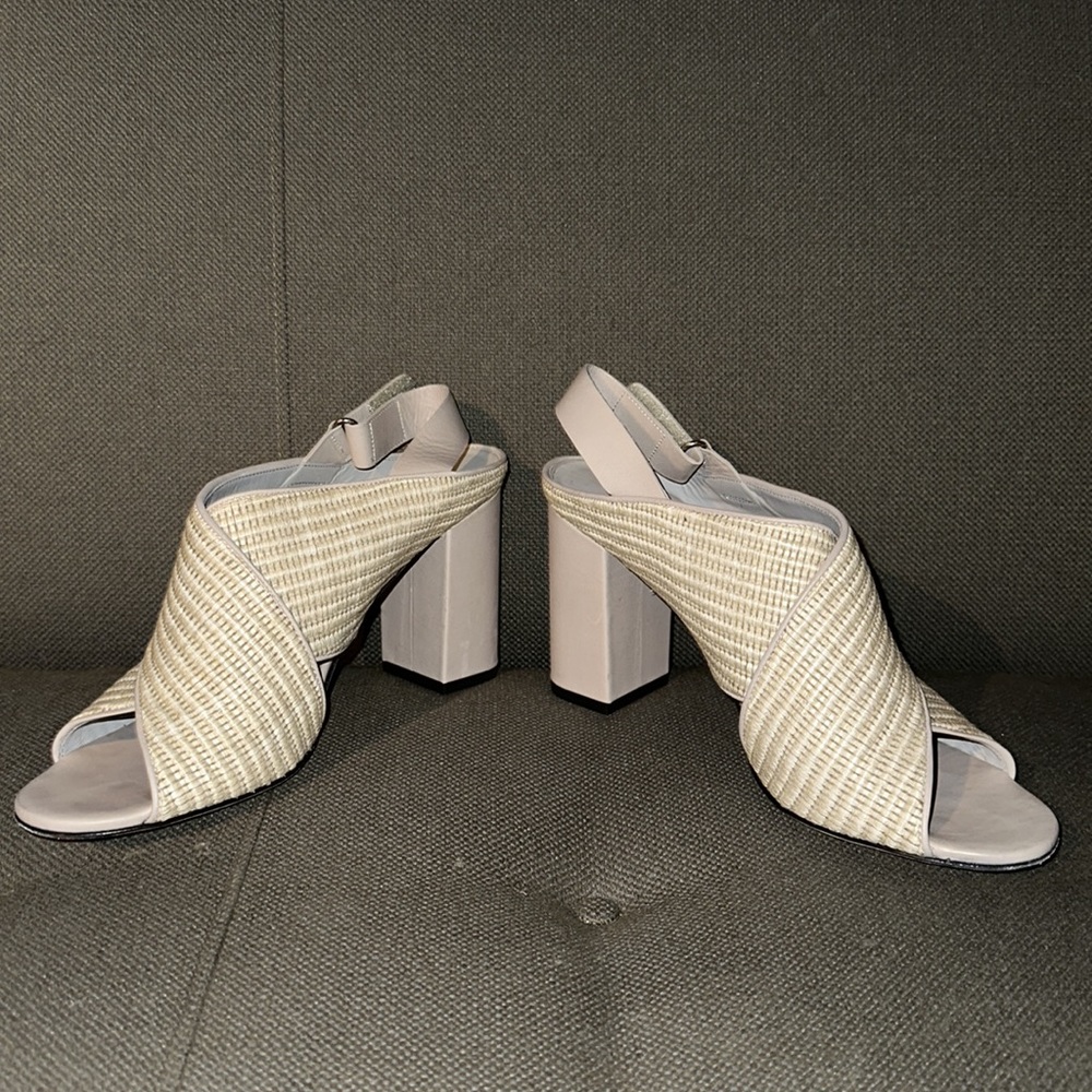 Vince woven white cross strap sandals